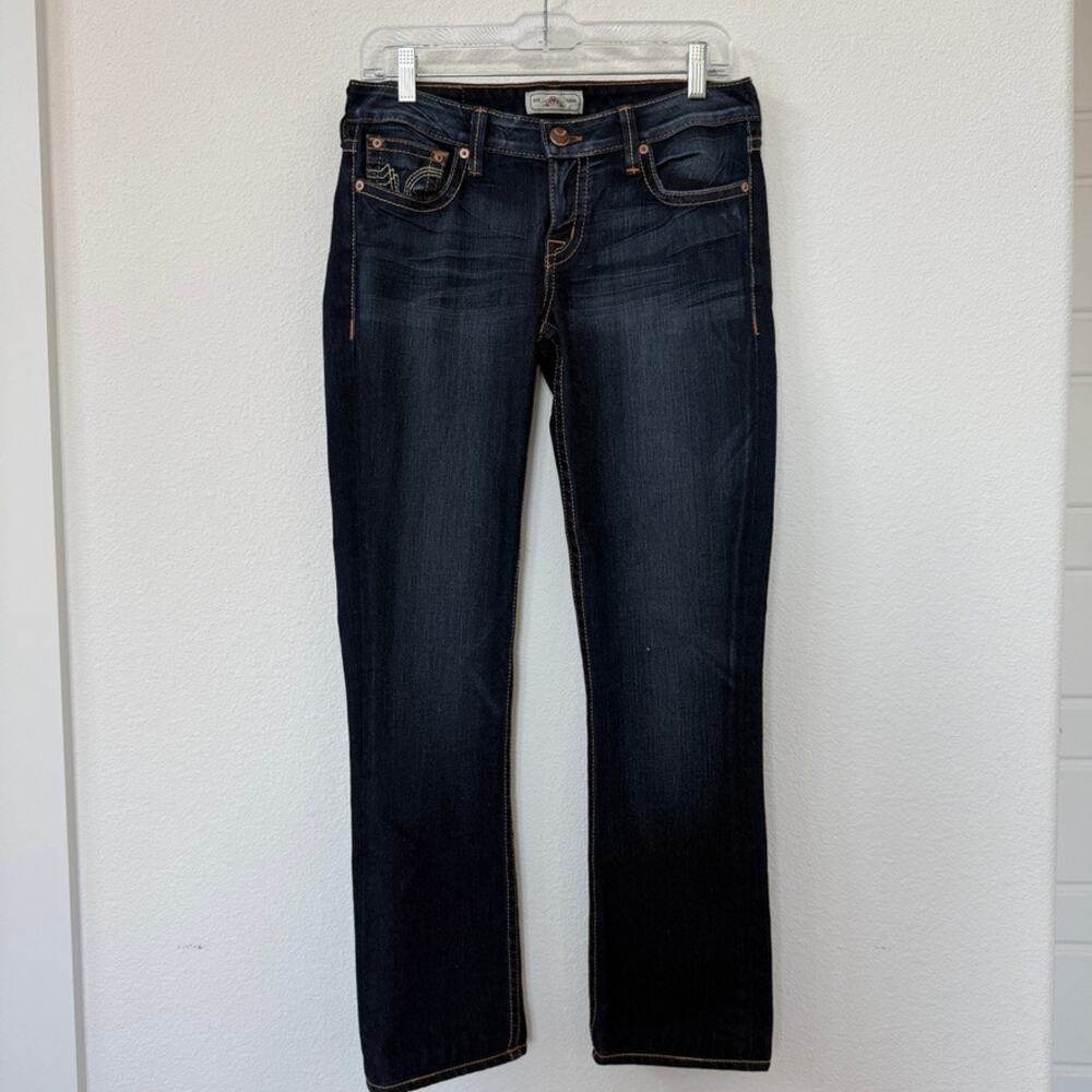 PRVCY Monaco Dark Wash Straight Leg Jeans Premium Denim Stretch Women 29 USA